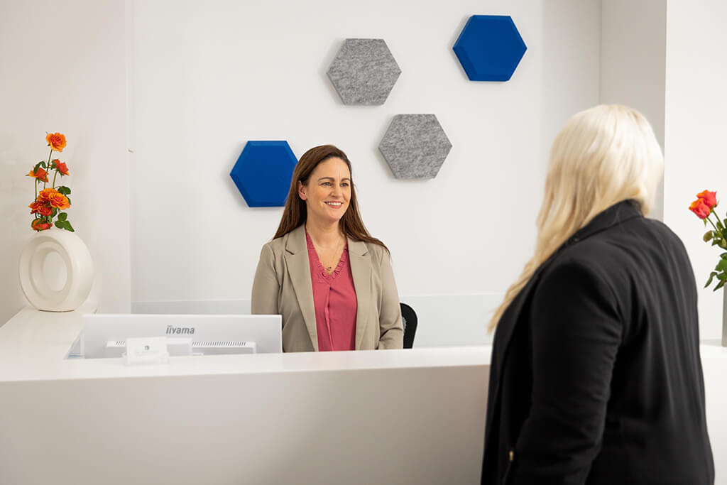 Empfang der Praxis am Kö-Center in Düsseldorf